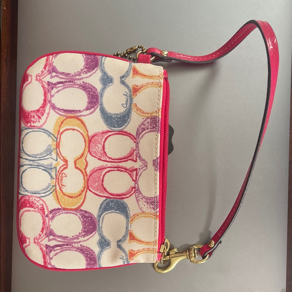 Coach Multicolor Signature Wristlet